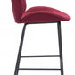 31" Red And Black Steel Low Back Bar Height Bar Chair