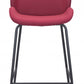 31" Red And Black Steel Low Back Bar Height Bar Chair