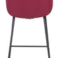 31" Red And Black Steel Low Back Bar Height Bar Chair