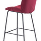 31" Red And Black Steel Low Back Bar Height Bar Chair