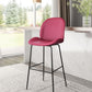 31" Red And Black Steel Low Back Bar Height Bar Chair