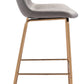 31" Gray And Copper Steel Low Back Bar Height Bar Chair