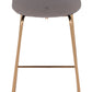 31" Gray And Copper Steel Low Back Bar Height Bar Chair