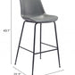 31 " Gray And Black Steel Low Back Bar Height Bar Chair