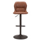 Adjustable Height Brown And Black Steel Swivel Low Back Counter Height Bar Chair