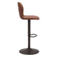 Adjustable Height Brown And Black Steel Swivel Low Back Counter Height Bar Chair