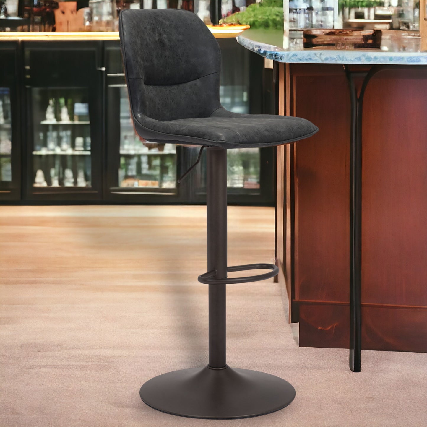 Adjustable Height Steel Swivel Low Back Counter Height Bar Chair