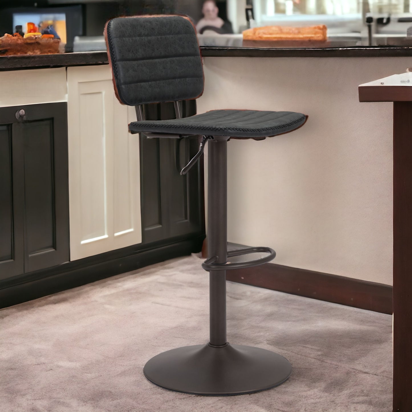 Adjustable Height Steel Swivel Low Back Counter Height Bar Chair