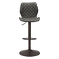 Adjustable Height Gray And Black Steel Swivel Low Back Counter Height Bar Chair
