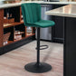 Adjustable Height Green And Black Steel Swivel Low Back Counter Height Bar Chair