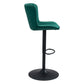 Adjustable Height Green And Black Steel Swivel Low Back Counter Height Bar Chair