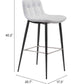 Set of Two 30" White And Black Steel Low Back Bar Height Bar Chairs