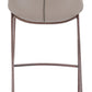 Set of Two 30" Gray And Brown Steel Low Back Bar Height Bar Chairs