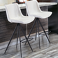 Set of Two 29" White And Black Steel Low Back Bar Height Bar Chairs