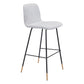 30" Light Gray And Black Steel Low Back Bar Height Bar Chair