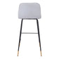 30" Light Gray And Black Steel Low Back Bar Height Bar Chair