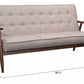 69" Beige Polyester Sofa With Brown Legs