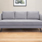 79" Gray Polyester Sofa With Black Legs