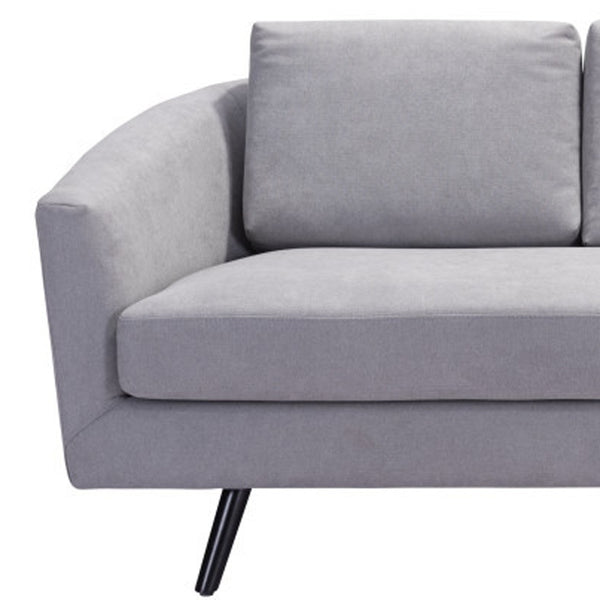 79 Gray Polyester Sofa With Black Legs