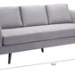 79" Gray Polyester Sofa With Black Legs