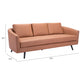 79" Brown Faux Leather Sofa With Black Legs