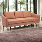 79" Brown Faux Leather Sofa With Black Legs