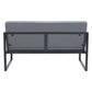 45" Gray Faux Leather Sofa With Black Legs