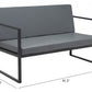 45" Gray Faux Leather Sofa With Black Legs