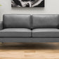 72" Gray Polyester Sofa With Black Legs