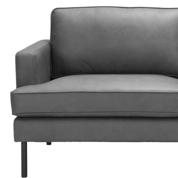 72 Gray Polyester Sofa With Black Legs