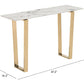 Designer's Choice White Faux Marble and Gold Console Table