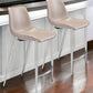 Set of Two 26" Gray And Silver Steel Low Back Counter Height Bar Chairs