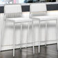 Set of Two 26" White And Silver Steel Low Back Counter Height Bar Chairs