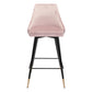 26" Pink And Black Steel Low Back Counter Height Bar Chair