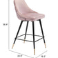 26" Pink And Black Steel Low Back Counter Height Bar Chair