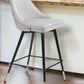 26" Gray And Black Steel Low Back Counter Height Bar Chair