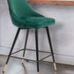 26" Green And Black Steel Low Back Counter Height Bar Chair