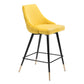 26" Yellow And Black Steel Low Back Counter Height Bar Chair