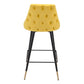 26" Yellow And Black Steel Low Back Counter Height Bar Chair