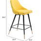 26" Yellow And Black Steel Low Back Counter Height Bar Chair