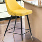 26" Yellow And Black Steel Low Back Counter Height Bar Chair