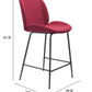 26" Red And Black Steel Low Back Counter Height Bar Chair