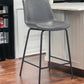 26" Gray And Black Steel Low Back Counter Height Bar Chair