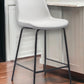 26" White And Black Steel Low Back Counter Height Bar Chair