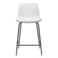 26" White And Black Steel Low Back Counter Height Bar Chair