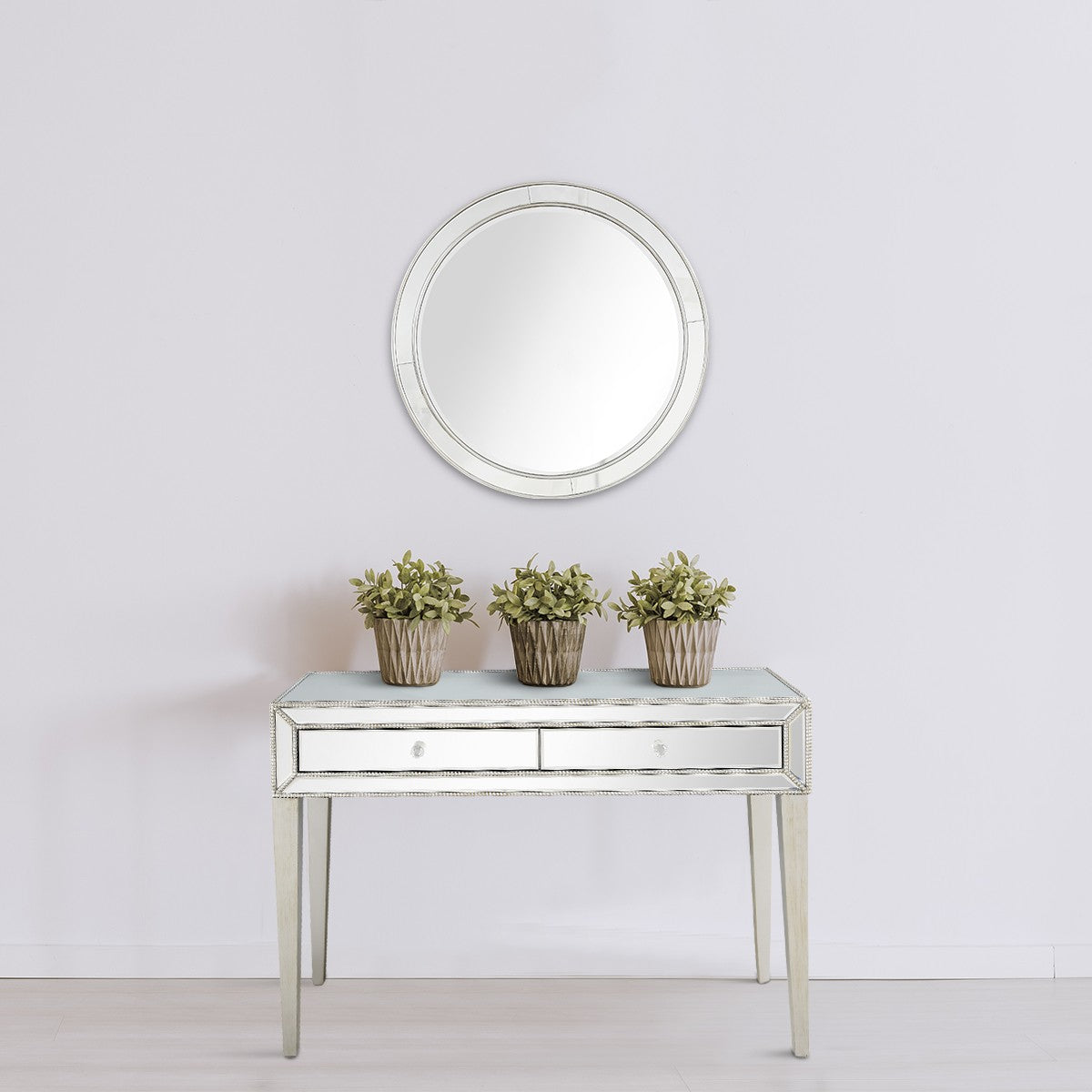 Silver Beaded Console Table