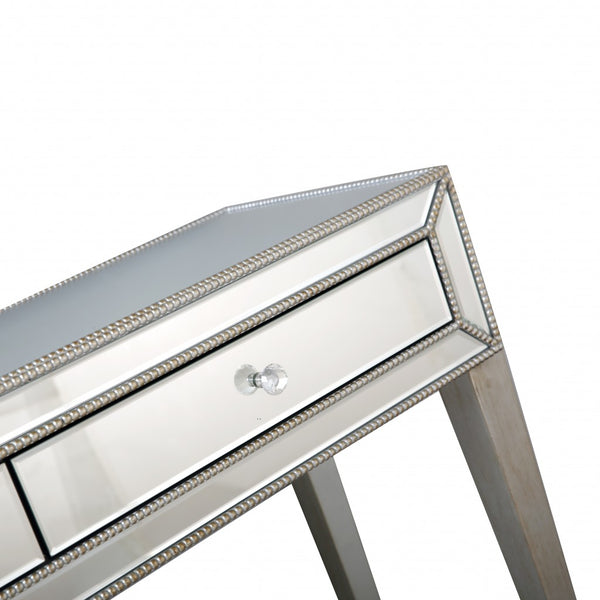 Silver Beaded Console Table