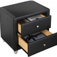 Black Upholstered 2 Drawer Nightstand