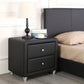 Black Upholstered 2 Drawer Nightstand