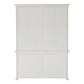 87" White Solid Wood Side Board with Hutch